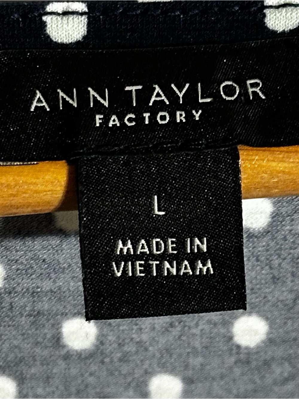 Ann Taylor Factory Navy Polka Dot Blue V-Neck Flutter Short Sleeve A-Line Dress - Picture 7 of 10